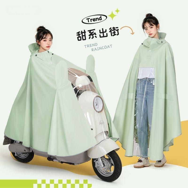 电动雨衣女款单人防暴雨加大加厚长款骑行专用防水雨披柔软双人