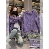 薄款 冲锋衣防晒服外套 2024夏季 长袖 新款 紫色防晒衣女士双拉链时尚