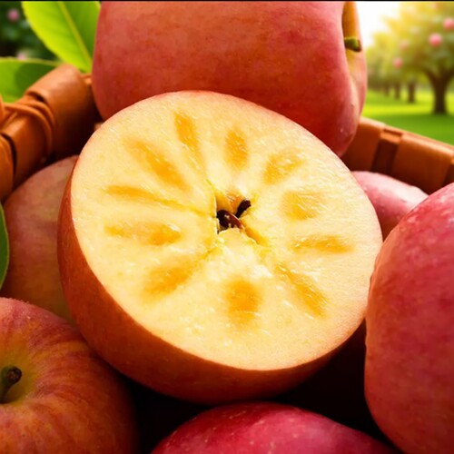 圣诞贪吃猴甘肃冰糖心富士苹果现摘新鲜脆甜应季丑苹果生鲜果园