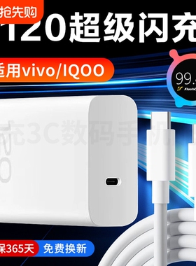 适用VIVOX100充电器120超级闪充vivoX90S充电头10A快充vivox80pro手机充电器iQOONeo9 8 双C原装数据线