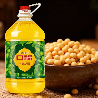 口福一级大豆油5L*4桶整箱装食用油烹饪煎炸炒菜家用商用转基因