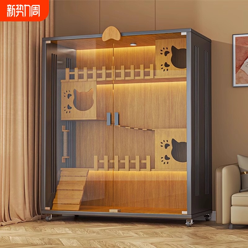 猫别墅实木猫窝家用室内猫笼子超大空间爬一体猫咪猫舍猫屋豪华