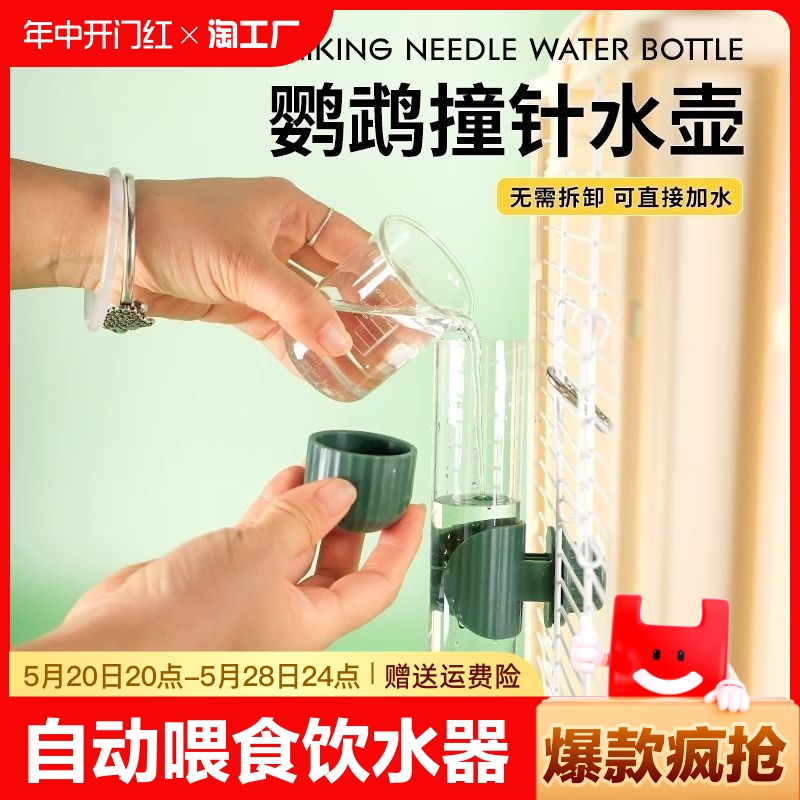 鸟用撞针饮水器鹦鹉喂水器自动大号水壶玄凤芦丁鸡鸟用品喂食 宠物/宠物食品及用品 鸟禽其他 原图主图