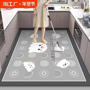 厨房专用地垫防滑防油可擦免洗硅藻泥脚垫新款耐脏地毯吸水垫子
