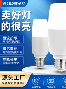 E27 大螺口单色柱形 LED 灯泡长条家用落地灯吊灯节能照明