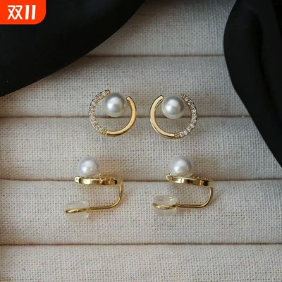 欧饰泥合金甜美水钻女士圆形耳钉