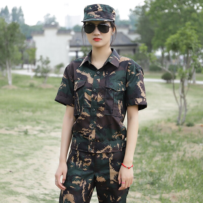 夏季短袖迷彩服套装男正版学生军训教官训练服薄款透气耐磨工作服