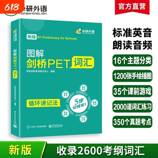 华研外语pet核心词汇2026青少改革版图解剑桥PET词汇单词专项训练书小学五六年级升初中英语教辅剑桥通用五级考试教材可搭阅读听力