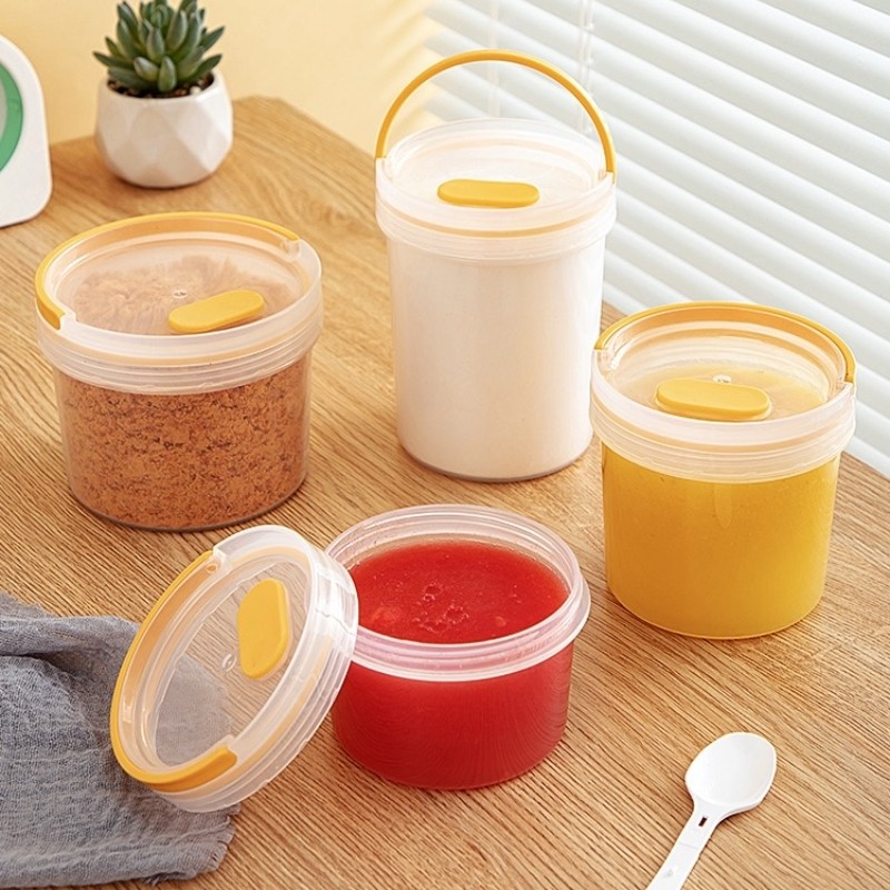 日本酸奶发酵容器保鲜盒蜂蜜水果汁分装储存盒奶粉储物罐密封带盖