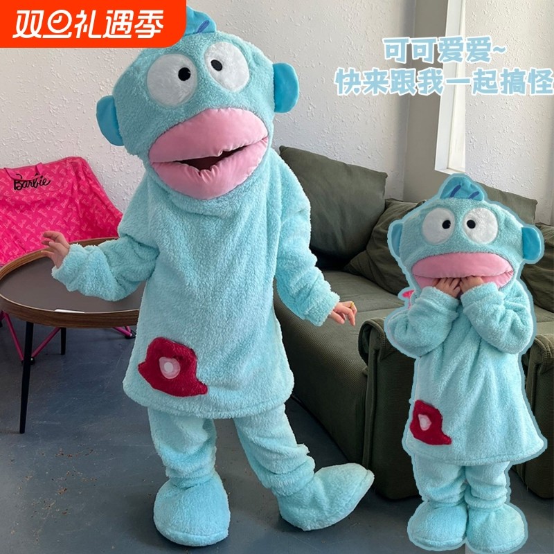 儿童小丑鱼连体睡衣大嘴鱼秋冬季卡通加厚搞怪亲子珊瑚绒家居服