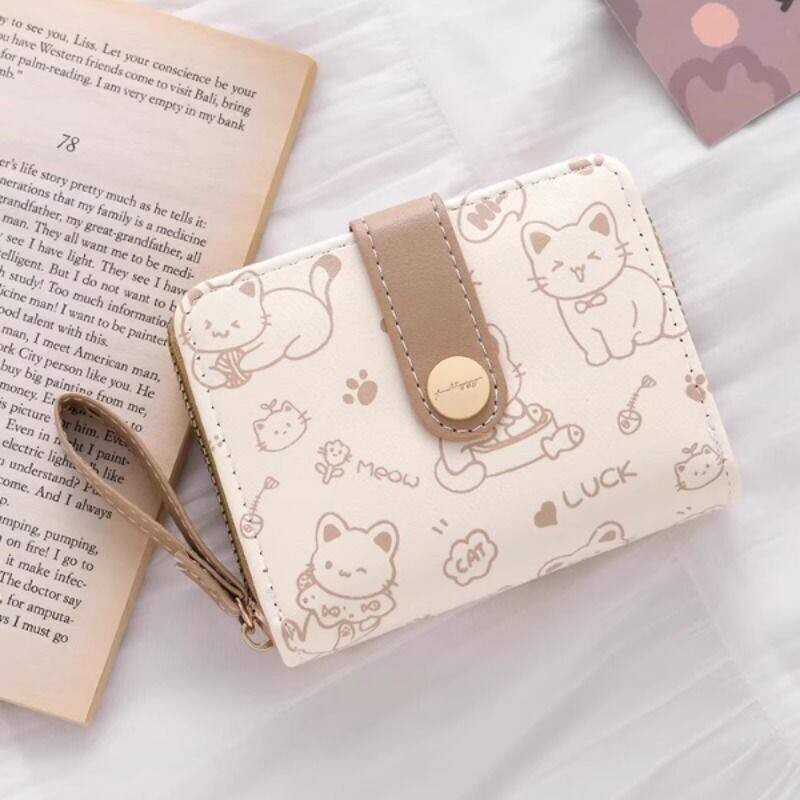 简约日式钱包女短款薄小巧折叠学生钱夹2026新款可爱小众零钱卡包