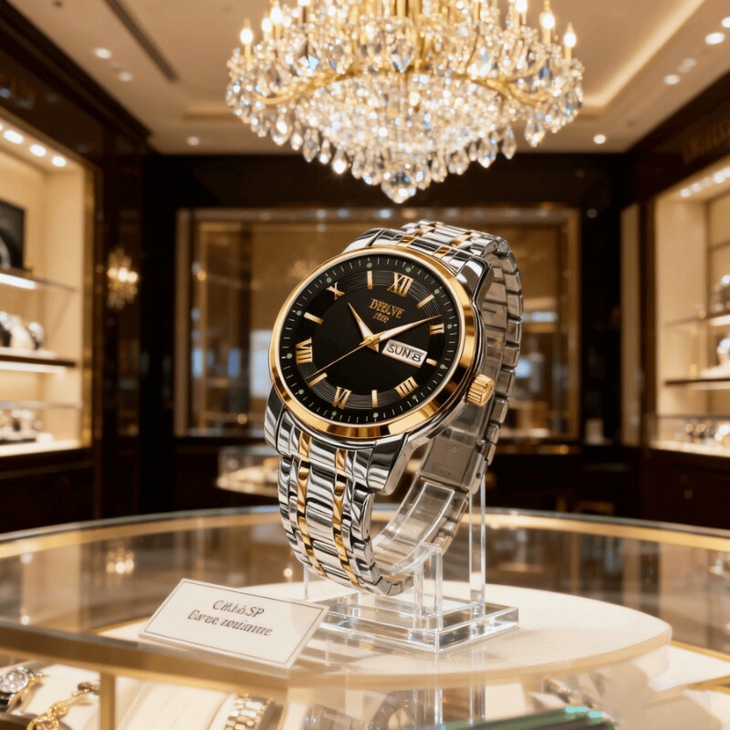 全自动男表手表男款机械风全自动防水数字双日历防水腕表男高级感