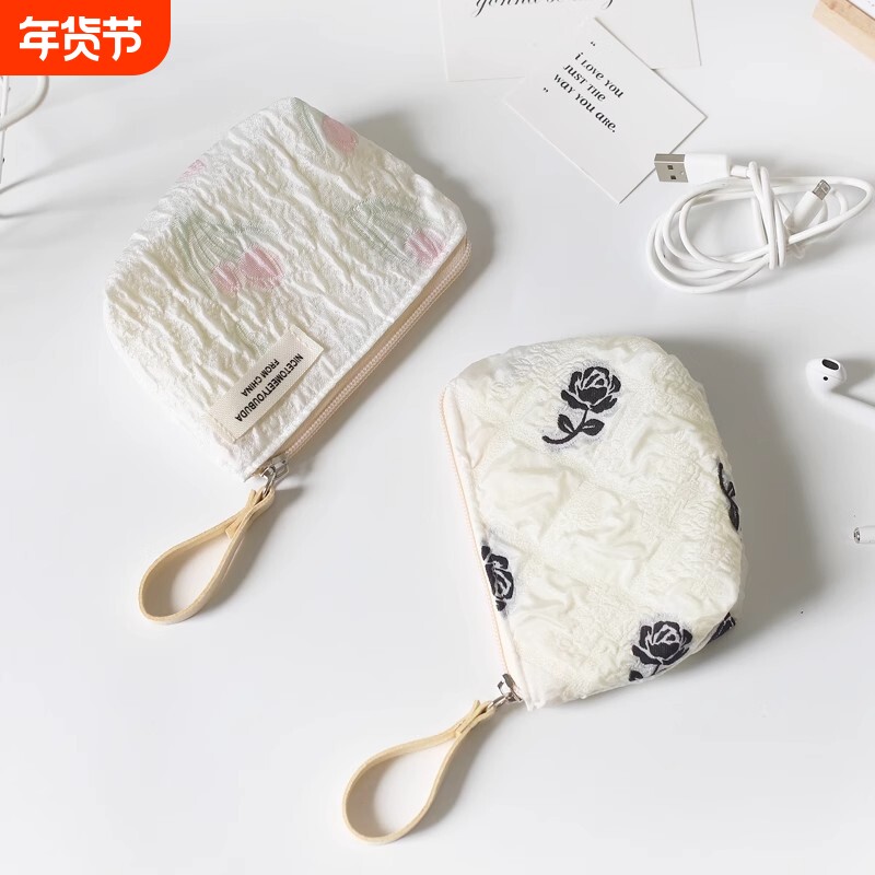 小巧收纳包零钱包便携小包小清新高级感化妆包韩版可爱简约硬币包