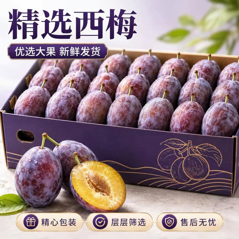 正宗新疆西梅大果当季新鲜水果时令法兰西脆甜蓝蜜整箱李子包邮