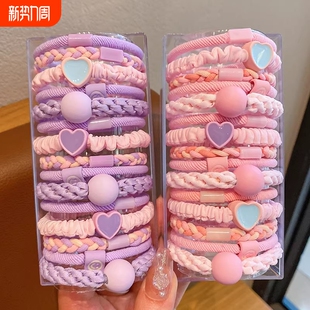 儿童发圈皮筋高颜值小女扎头发韩版 女童丸子头马尾头绳简约彩色绳