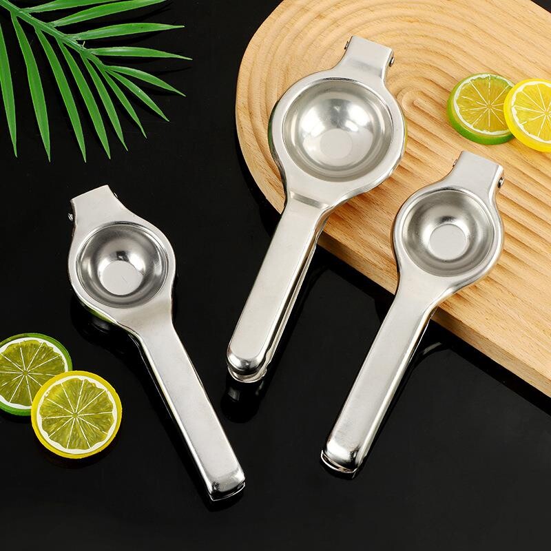跨境不锈钢柠檬榨汁机厨房手动便携式鲜果压汁器家用易挤压柠檬夹
