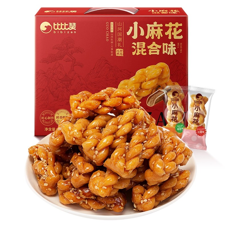 比比赞小麻花礼盒混合味 850gx1箱【约130根】