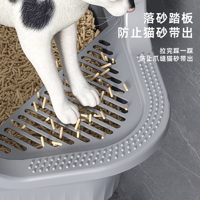 猫砂盆超大号防外溅半封闭式猫厕所特大号开放式缅因巨型猫沙屎盆