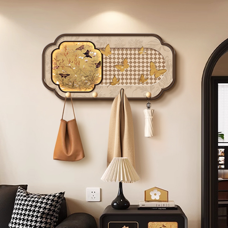 中古入户门挂门后挂衣架卧室墙上装饰免打孔衣帽挂衣钩收纳挂饰