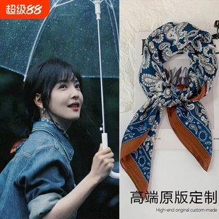 复古丝巾女2025新款高级感配饰系脖小方巾领巾系腰时尚百搭可送礼
