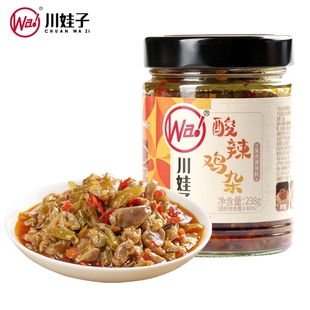 川娃子鸡杂酸辣肉末豇豆下饭酱酸豆角泡菜农家风味酸豇豆拌面菜酱