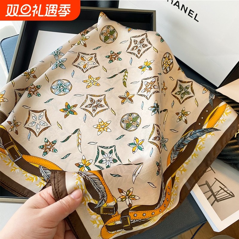 丝巾女百搭春秋小方巾女搭配衬衫围巾围脖护颈职业领巾发带头巾女