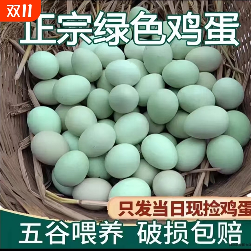 散养绿壳土鸡蛋新鲜现发乌鸡蛋正宗无抗谷物喂养批发40g30枚50枚