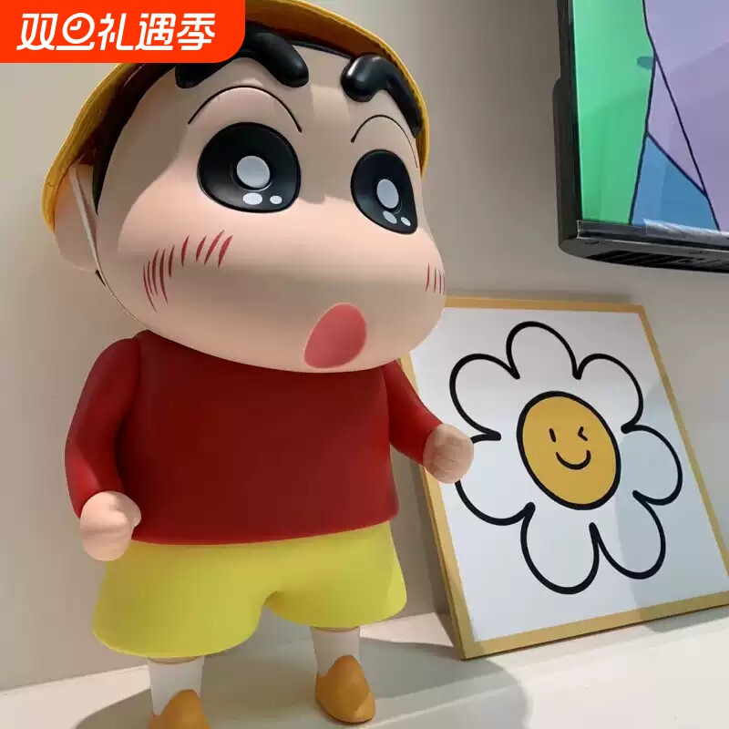 蜡笔小新手办1比1模型摆件日本野原新之助礼物大玩偶大号公仔可动