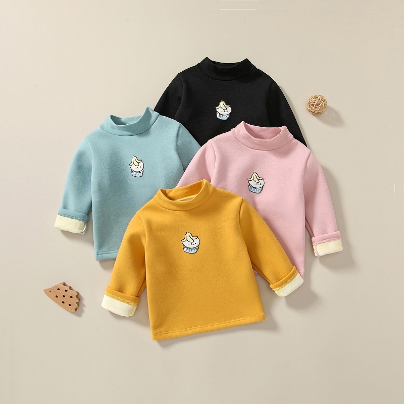 儿童加绒卫衣男女童半高领打底衫