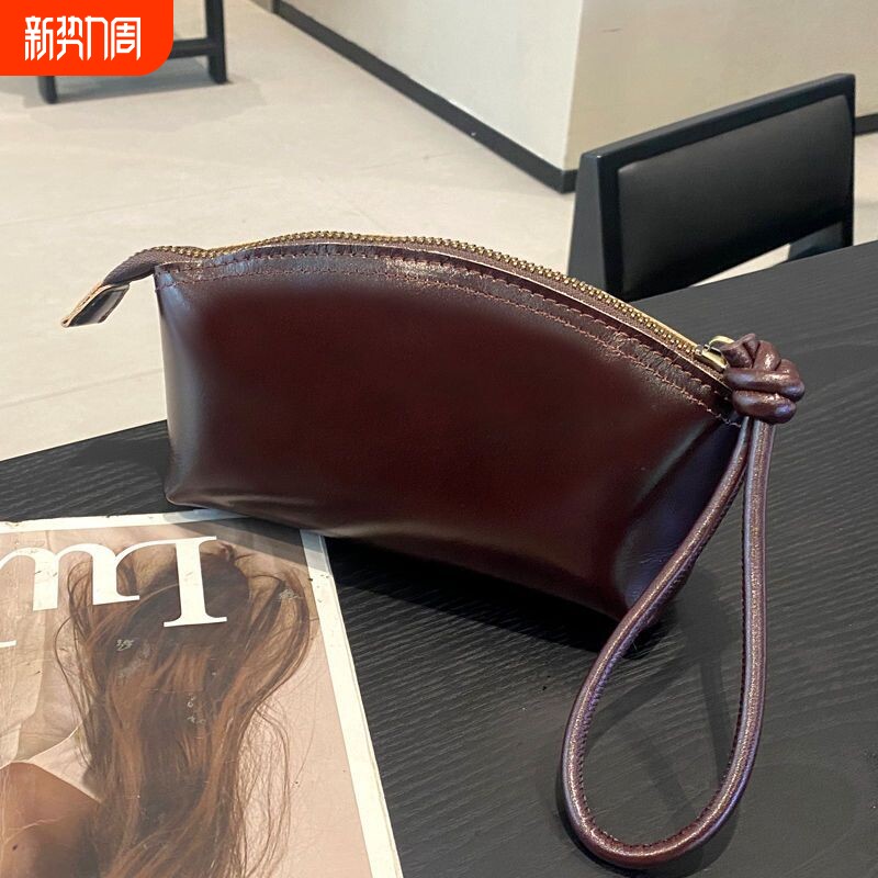 2026新款纯色时尚手拿包高级感大容量贝壳零钱包手拎包手机包手提