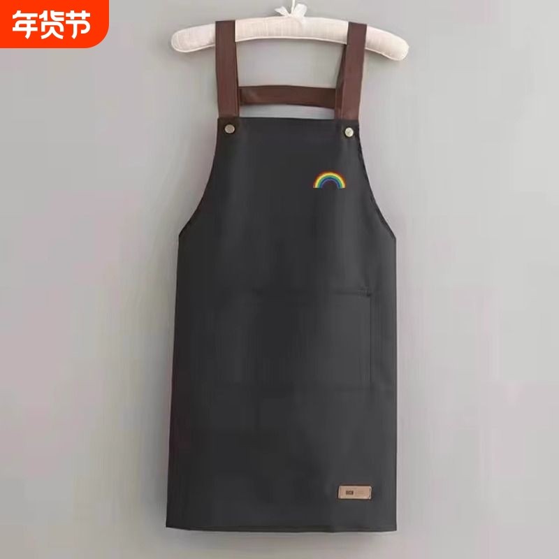 2025新款家用厨房专用围裙网红防水防油女夏季做饭围腰工作服加长