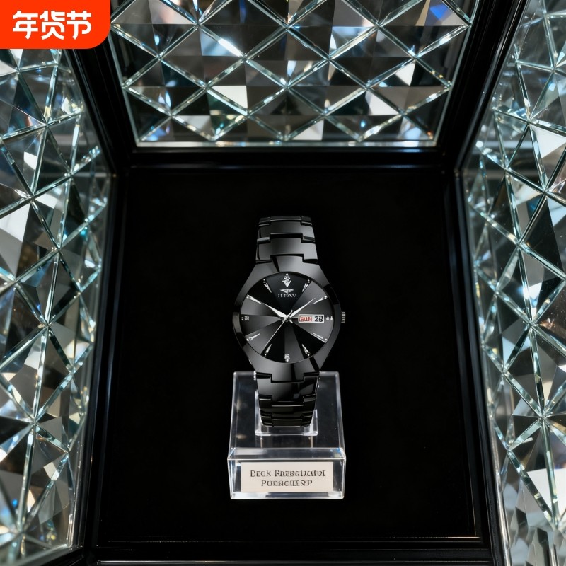 手表男款全自动男表数字双日历防水腕表男机械风全自动防水高级感