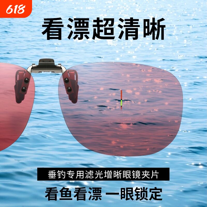 近视眼钓鱼专用眼镜野钓专业偏光镜偏光过滤水逆光看鱼漂增晰夹片