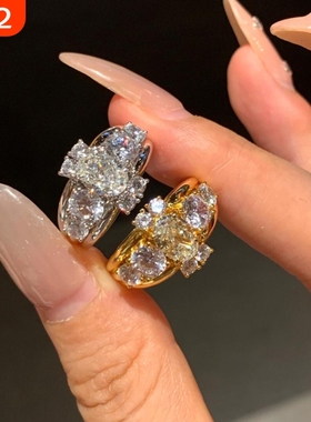 小红书同款华丽千金感爆闪镶嵌锆石戒指女小众设计轻奢高级感手饰