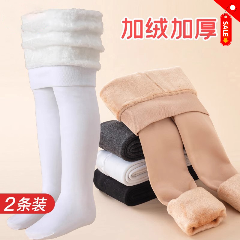 女童打底裤肉色厚绒儿童光腿神器冬季加绒加厚连裤袜裤一体绒肤色