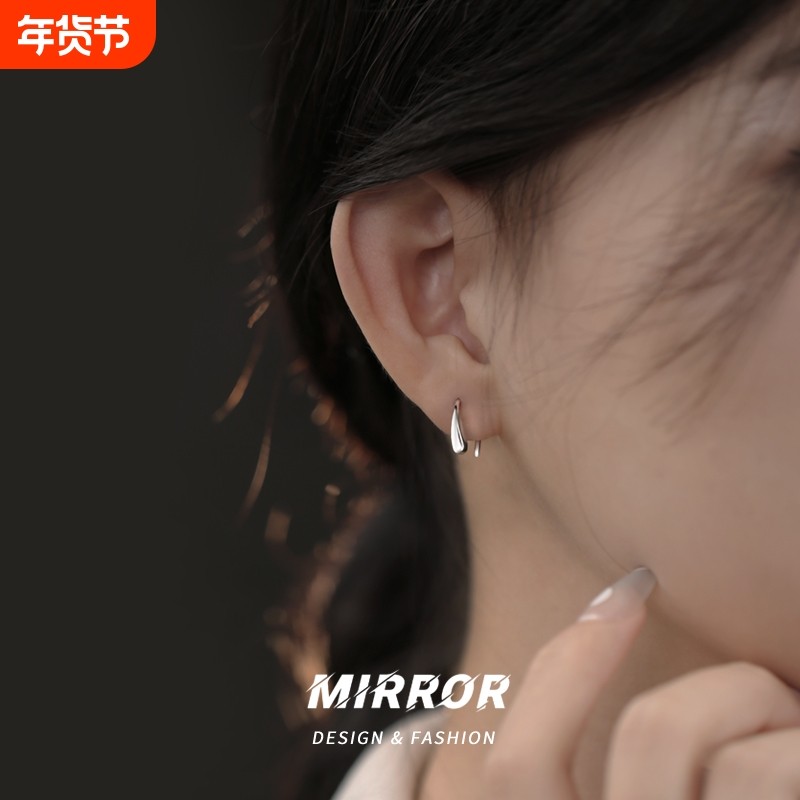 小麋人999纯银耳钉新款2025爆款女耳环耳饰水滴小众设计气质轻
