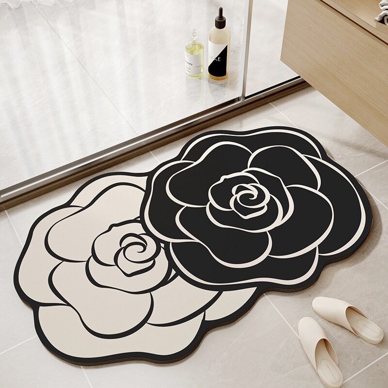 卫生间地垫浴室门口脚垫厕所防水防摔硅藻泥吸水垫防滑垫法式厨房