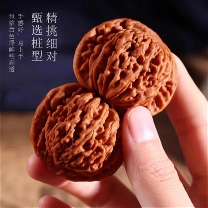 精品文玩核桃四座楼狮子头官帽手把件手盘桃核把玩男士南疆石龙纹