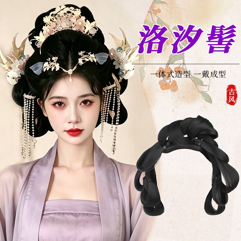 假发一体式懒人蝴蝶结发箍古装盘发发髻造型古风明制垫发包