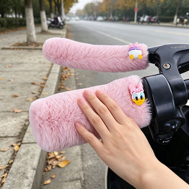 电动车手把套电瓶车手把护手毛绒套冬季保暖刹车把套把手三轮车