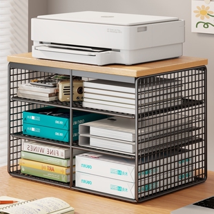 可移动大容量打印机置物架办公室桌面文件分层架多层复印机收纳架