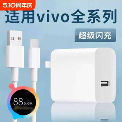 适用VIVOY500充电器超级闪充Y300/200/100pro手机充电器vivoy77/78/50快充y35/36/37充电头双引擎闪充套装