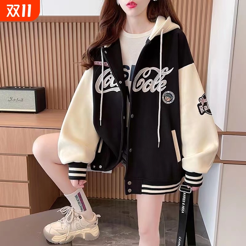 女童黑色棒球服春秋穿