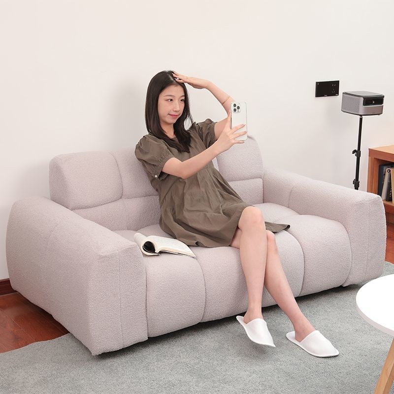 轻奢网红办公室沙发现代简约懒人小户型沙发卧室弹力单人全包沙发