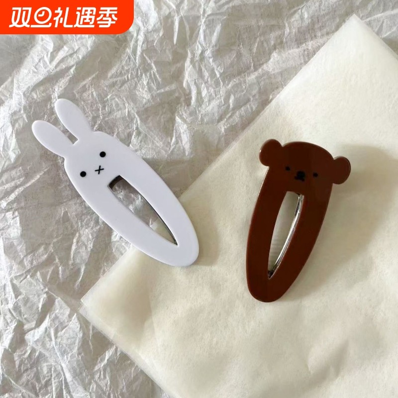 ins个性可爱新款甜酷米菲兔发夹刘海夹少女小众y2k学生日本头饰