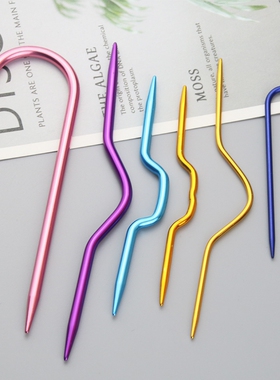 SKC U型麻花针弯针编织工具套装 手工扭花针 弯曲毛衣针辅助直针