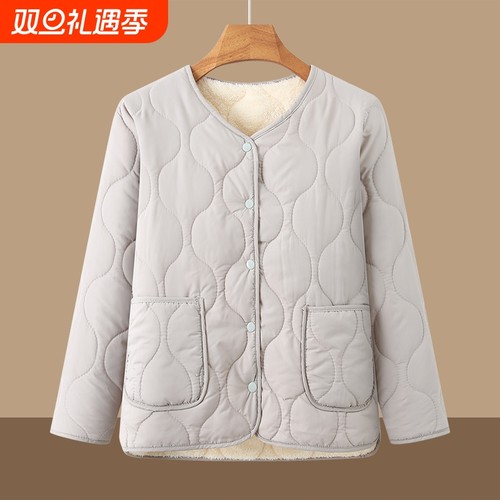 妈妈秋冬内搭小棉衣加绒保暖棉袄