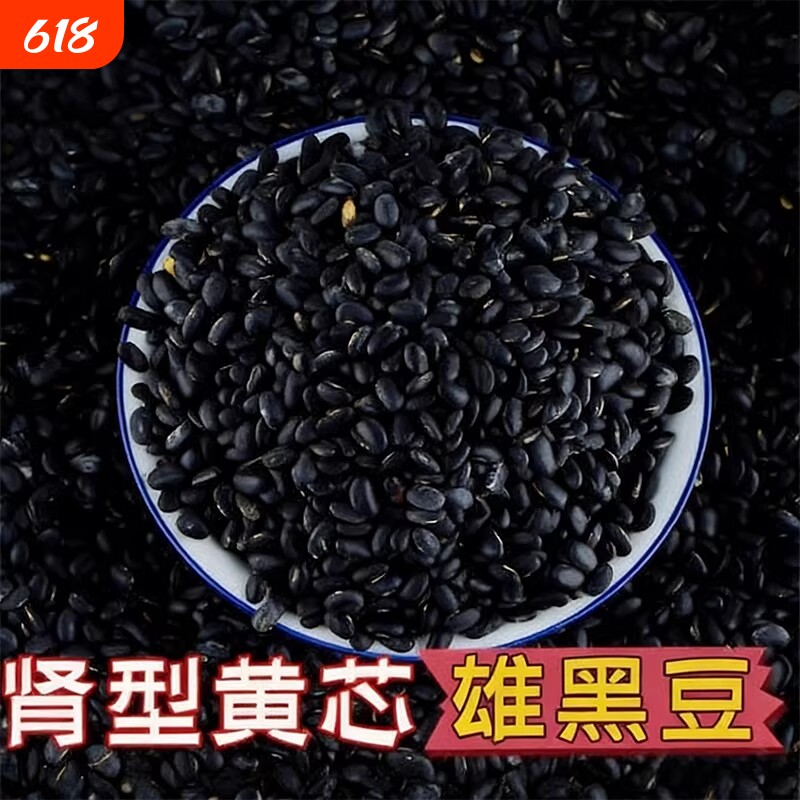 正宗山西肾形黄芯黑豆农家自产老品种黄心黑豆五谷杂粮老品种