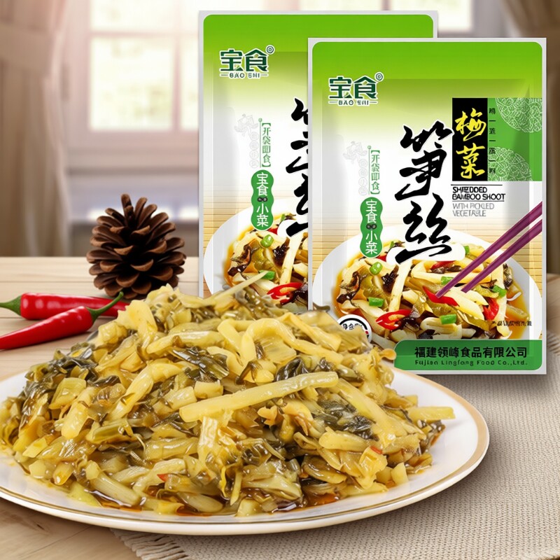 宝食梅菜笋丝雪菜咸菜脆笋即食佐餐配粥下饭菜袋装竹笋嫩笋美味图片