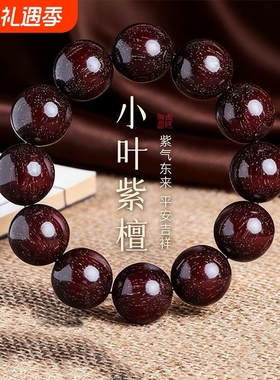 高油高密盘玩非洲小叶紫檀手串满金星木质文玩男款血檀佛珠手链女